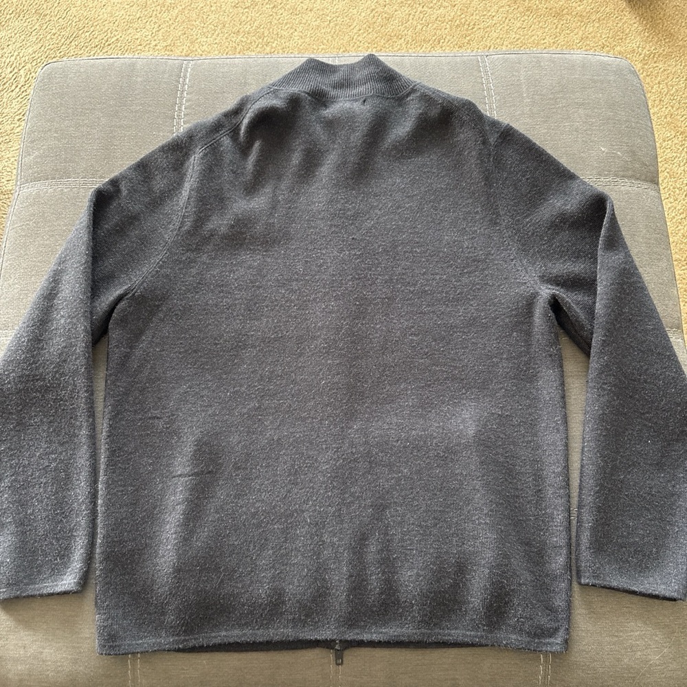 American Airlines Men's Charcoal Full-Zip wool blend Cardigan.L - Picture 2 of 7